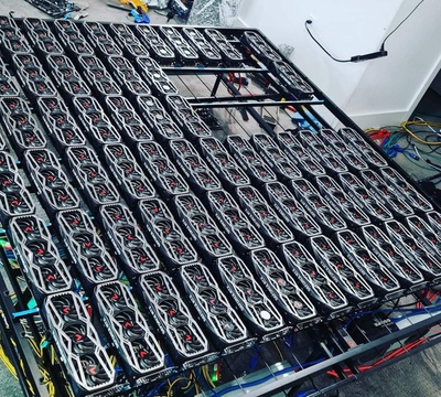 An expansive mining farm in France, showcasing hosted rigs for efficient crypto extraction