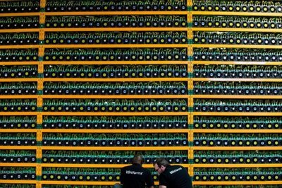 Modern eco-friendly mining farm with renewable energy sources